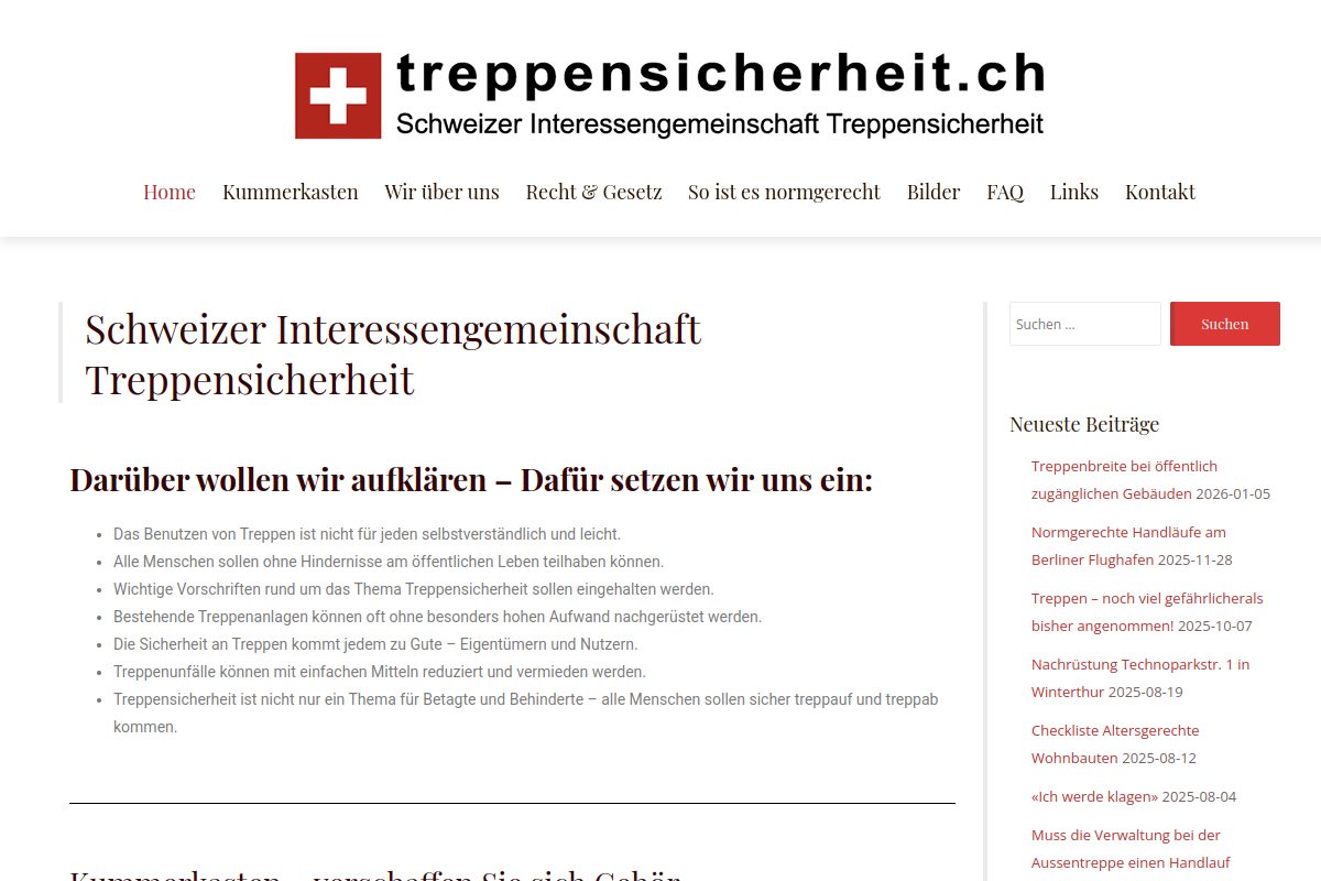 Screenshot treppensicherheit.ch
